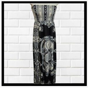 SHE'S COOL Chic Black and White Strapless Maxi Dress Bohemium Style Sz 1X